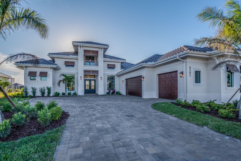 Finished Travertine Driveway